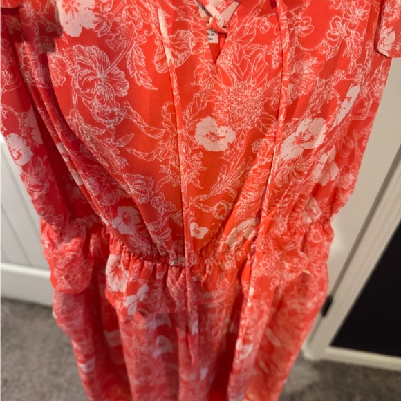 Elegant Floral Coral Jumpsuit - Picture 2 of 6